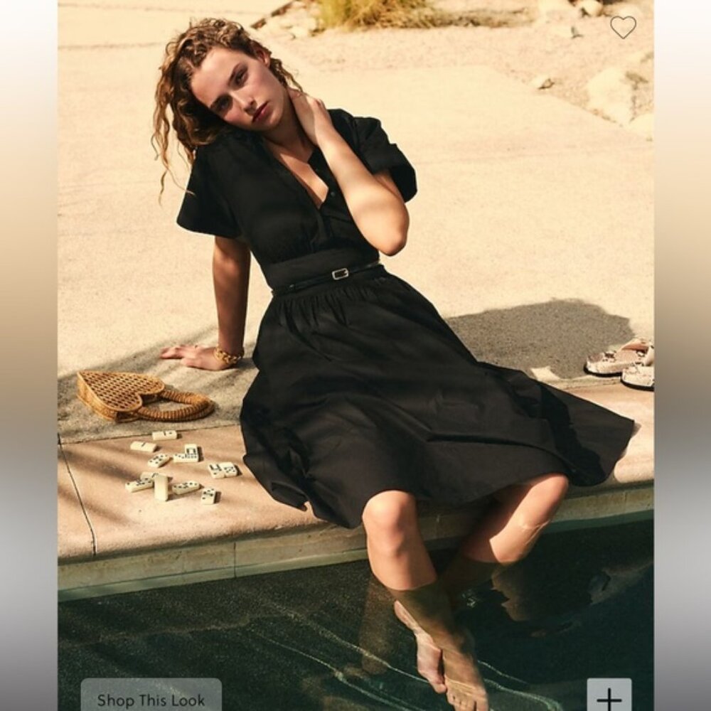 J crew Fitted-waist shirtdress in stretch cotton poplin